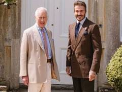 
      
      David Beckham exchanges beekeeping tips with King Charles
      
      