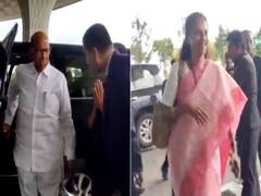 
      
      Sharad Pawar, Supriya Sule leave for Delhi for INDIA bloc meeting
      
      