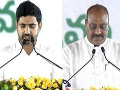 
      
      Nara Lokesh, Atchannaidu sworn-in as ministers in Naidu Cabinet
      
      