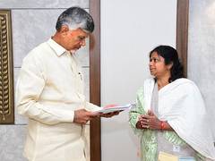 
      
      Andhra CM gives Rs 5 lakh aid for woman 