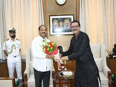 
      
      Odisha's newly appointed Cabinet Minister Suresh Pujari calls on 
      
      