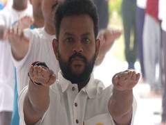 
      
      Union Minister Ram Mohan Naidu participates in yoga event
      
      