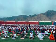 
      
      Ladakh: Multi-faith leaders perform yoga in unison in Leh
      
      