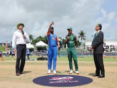 
      
      Bangladesh win toss, opt to field against India
      
      