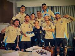 
      
      Lionel Messi celebrates birthday with Argentine teammates
      
      