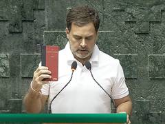 
      
      Rahul Gandhi takes oath as Lok Sabha MP with copy of Constitution
      
      