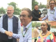 
      
      Delegates from various nations arrive at Parliament  
      
      