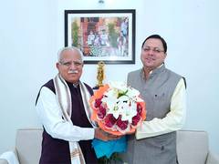
      
      CM Dhami pays courtesy call to Manohar Lal Khattar in Delhi 
      
      