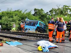 
      
      Slovakia: Six killed in train and bus collision
      
      