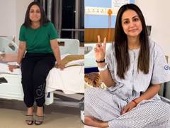 
      
      Hina Khan shares video from her first chemo session
      
      