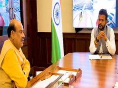 
      
      Union Minister Ram Mohan Naidu meets Lok Sabha Speaker Om Birla 
      
      