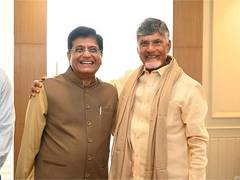 
      
      Andhra CM Naidu meets union ministers Goyal, Kinjarapu
      
      