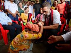 
      
      Congress leader Rahul Gandhi visits flood-affected victims
      
      