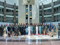 
      
      Saif bin Zayed meets with UAE police support team participating 
      
      