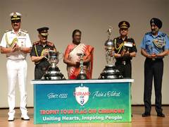 
      
      President Murmu flags off Durand trophies for nationwide tour
      
      