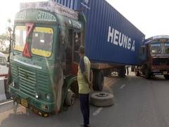 
      
      Police issues advisory as two loaded trailers collide on flyover
      
      
