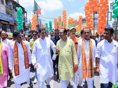 
      
      Tripura CM Dr. Manik Saha leads nomination rally
      
      