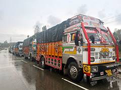 
      
      Truck drivers demand passage after being stranded for 8 days
      
      