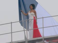 
      
      French mezzo-soprano Axelle Saint-Cirel performs La Marseillaise
      
      