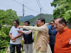 
      
      Uttarakhand CM Dhami inspects disaster-affected area 
      
      
