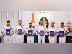 
      
      Indian Navy Chief Dinesh K Tripathi releases a document highlight
      
      