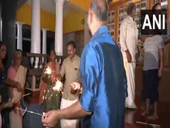 
      
      Celebrations at goalkeeper PR Sreejesh's home 
      
      