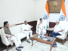 
      
      Kiren Rijiju calls on VP Dhankhar at Parliament House
      
      