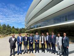 
      
      Telangana CM Revanth Reddy visits Apple headquarters
      
      