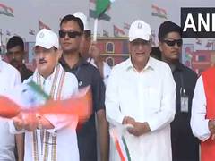 
      
      Union Minister Nadda,  Gujarat CM flag off 'Tiranga Yatra' in Raj
      
      