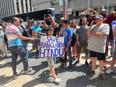 
      
      Protests erupt in Downtown Toronto over violence against Hindus i
      
      