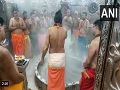 
      
      Devotees offer prayers at Ujjain’s Mahakaleswar Temple 
      
      