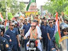 
      
      Uttarakhand CM Dhami participates in Tiranga Bike Rally
      
      