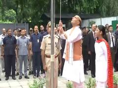 
      
      Independence Day: Rajnath Singh hoists national flag
      
      