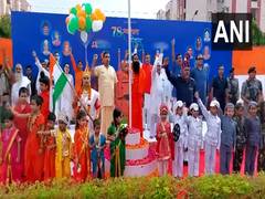
      
      Yog Guru Baba Ramdev hoisted national flag with Balakrishna
      
      