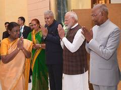 
      
      PM Modi, VP Dhankhar attend President Murmu's 'At Home' reception
      
      