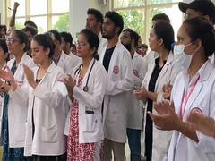 
      
      Kolkata doctor rape-murder: AIIMS Bathinda continues to protest
      
      