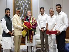 
      
      Andhra Pradesh CM Chandrababu Naidu meets PM Modi
      
      