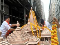 
      
      Preparations in full swing for Ram Mandir float in NYC
      
      