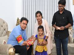 
      
      People of Telangana tie rakhi to KTR on Raksha Bandhan
      
      