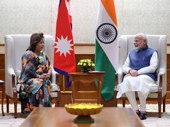
      
      Nepal's Foreign Minister Arzu Rana Deuba calls on PM Modi
      
      