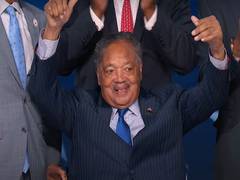 
      
      US civil rights activist Jesse Jackson makes surprise appearance 
      
      
