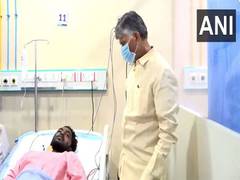
      
      Andhra factory explosion: CM Naidu visits hospital, meets injured
      
      