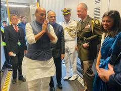 
      
      Defence Minister Rajnath Singh arrives in Washington
      
      