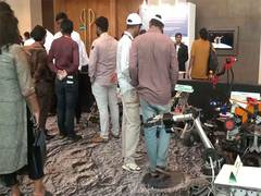 
      
      Exhibition held at Bharat Mandapam on occasion of National Space 
      
      