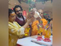 
      
      On Janmashtami, RajKummar Rao visits temple with wife Partalekha
      
      