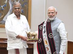 
      
      PM Modi meets Nagaland governor La Ganesan in Delhi
      
      