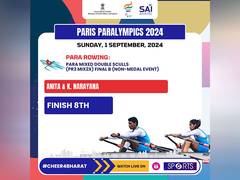 
      
      Anita-Narayana finish 8th in Para Rowing; Rakshita misses fiinal
      
      