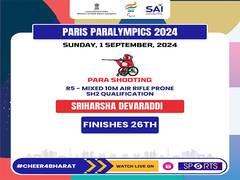 
      
      Paralympics: India shooter Sriharsha fails to qualify for final 
      
      