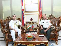 
      
      Rear Admiral Sandeep Singh Sandhu meets Nepal's new Army chief
      
      