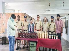 
      
      Excise Police seize Non-Duty paid liquor worth Rs 3.85 lakhs in H
      
      